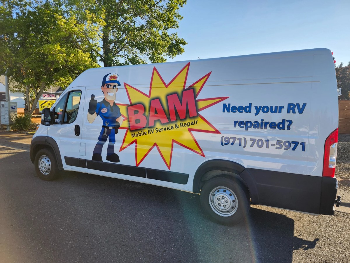 BAM RV Parts and Mobile RV Service van